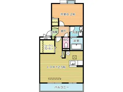 グレイス・イナミツII(1LDK/3階)の間取り写真