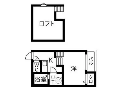 グランディ(1K/2階)の間取り写真