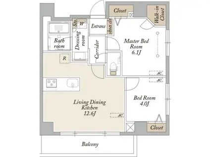 ポルトエスポワール中野島(2LDK/5階)の間取り写真