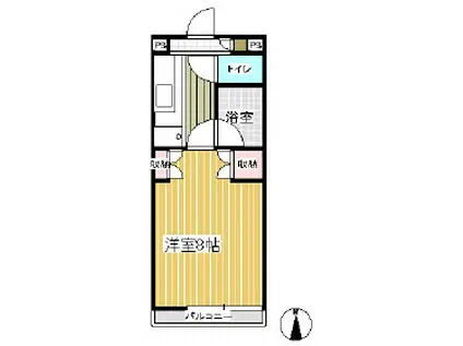 クラスター(1K/3階)の間取り写真