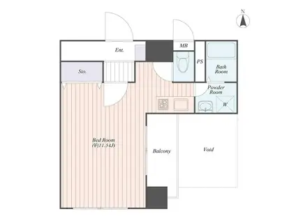 ステーションフロント平塚(ワンルーム/9階)の間取り写真