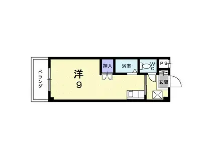 レジデンス家久(ワンルーム/4階)の間取り写真