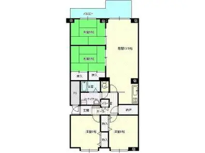 ドゥロワイヤル(4LDK/3階)の間取り写真