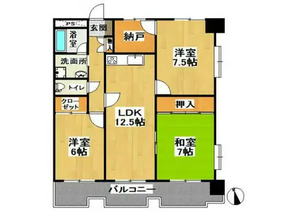 デスペランサ(3SLDK/3階)の間取り写真