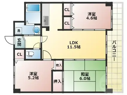 グランオーパ(3LDK/3階)の間取り写真