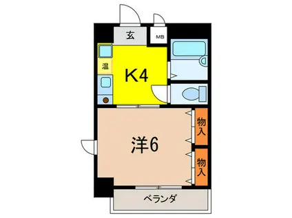 ストゥーディオKS(1K/5階)の間取り写真