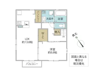 ステラB棟(1LDK/2階)の間取り写真