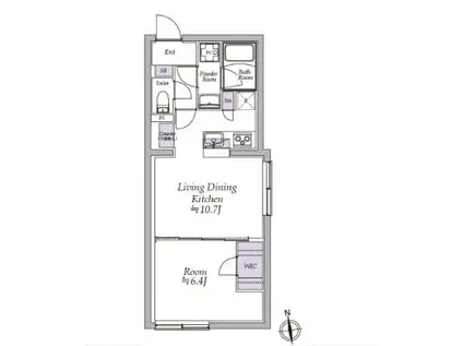 アトリオフラッツ高円寺(1LDK/4階)の間取り写真
