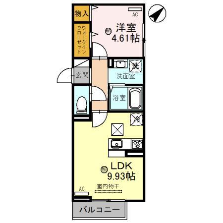 クロス52(1LDK/2階)の間取り写真