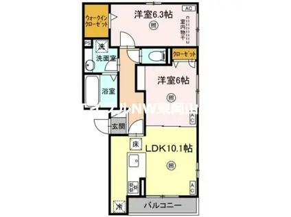 エマーブルMグラン I棟(2LDK/1階)の間取り写真