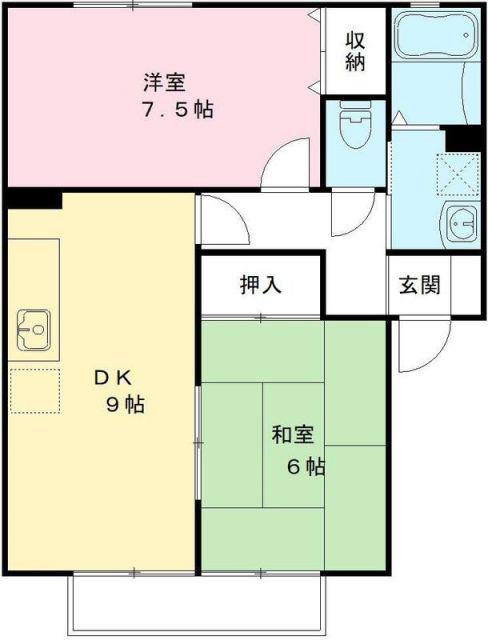 サンビレッジ東台 C(2DK/2階)の間取り写真
