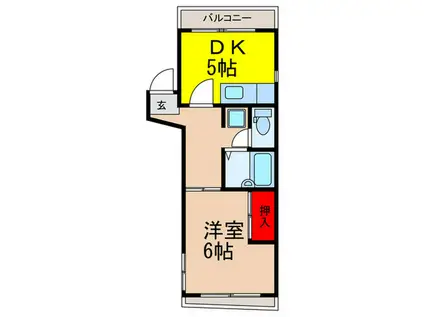 ファミール吉沢(1DK/3階)の間取り写真