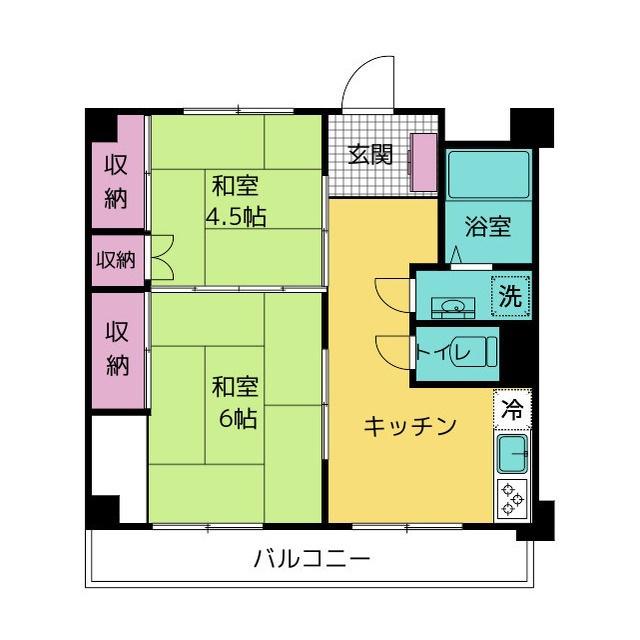 共栄マンションNO.1(2DK/2階)の間取り写真