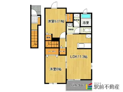 コッティ葵(2LDK/2階)の間取り写真