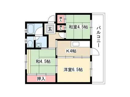 東島マンション(3K/1階)の間取り写真