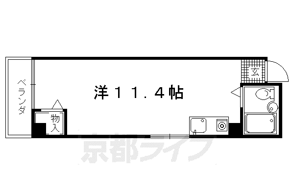つづれコーポ(ワンルーム/5階)の間取り写真
