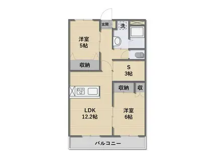 ライフォート(2SLDK/3階)の間取り写真