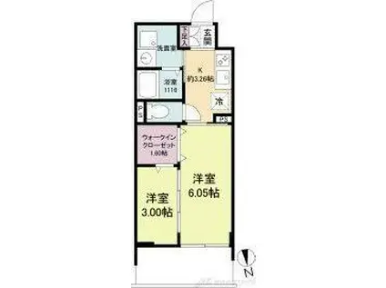 WORVE吹田江坂(2K/8階)の間取り写真