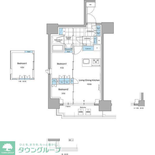 ルフォンプログレ本郷三丁目(2LDK/2階)の間取り写真