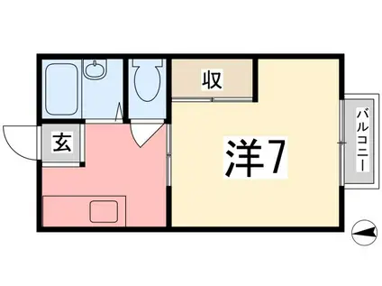 サンシティ小林(1K/1階)の間取り写真