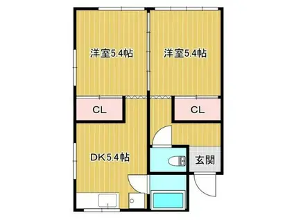 内村コーポ(2DK/2階)の間取り写真