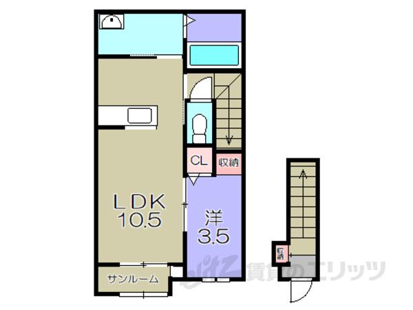グッドライフステージMNI(1LDK/2階)の間取り写真