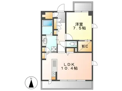 エルーデメイファ(1LDK/4階)の間取り写真
