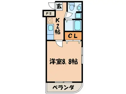 ルーミネス芦谷二番館(1K/3階)の間取り写真