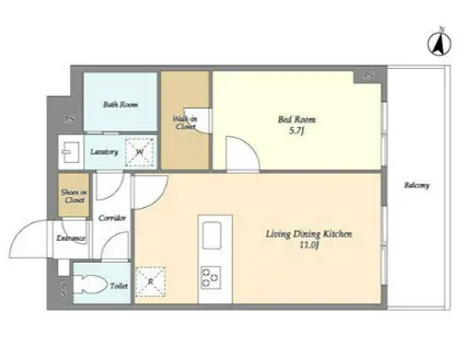 メゾンドオンディーヌ(1LDK/2階)の間取り写真