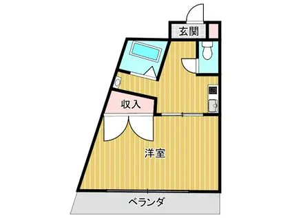 アクティブSII(1K/1階)の間取り写真