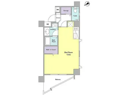 スタイリオ下丸子(ワンルーム/4階)の間取り写真