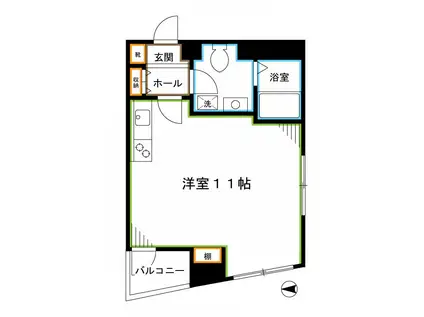 BIOS ARAI(ワンルーム/4階)の間取り写真