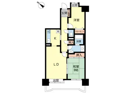 ダイアパレスアポロシティ21高砂壱番館(2LDK/4階)の間取り写真