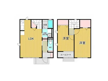 アンソレイェ(2LDK/2階)の間取り写真