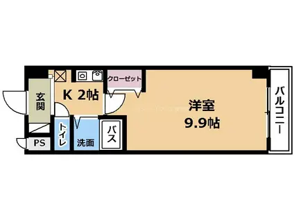 ベルエポック(1K/4階)の間取り写真