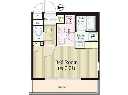 ル・ボワ武蔵境(1K/1階)の間取り写真
