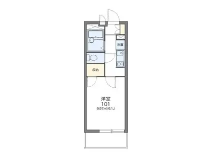 グランシャリオ(1K/2階)の間取り写真