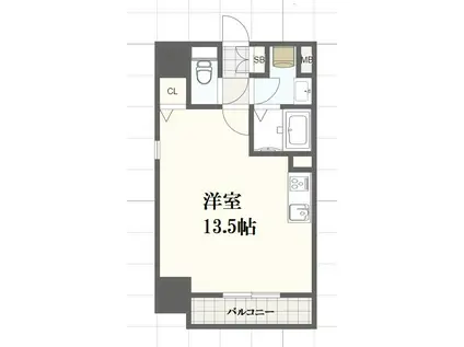 レジデンスH忍町(ワンルーム/8階)の間取り写真