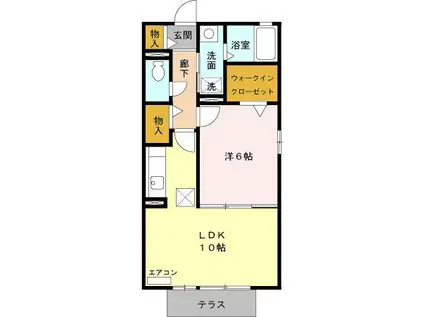 サンスクエア(1LDK/1階)の間取り写真