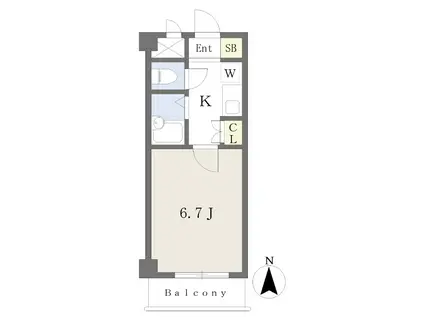リブ原ノ町(1K/6階)の間取り写真