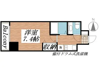 HF愛宕橋レジデンス(1K/3階)の間取り写真