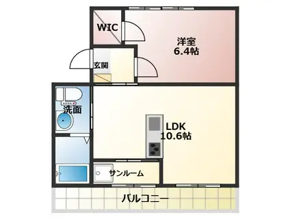 マキノマンション(1LDK/3階)の間取り写真