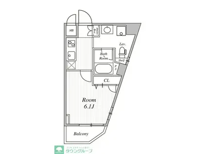 ストリーム多摩川(1K/5階)の間取り写真