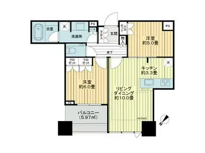 シティタワー有明(2LDK/32階)の間取り写真