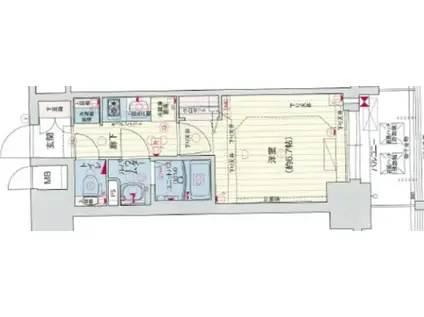 プレサンス THE神戸(1K/4階)の間取り写真