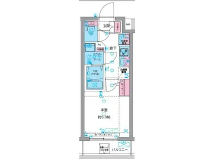 GENOVIA天王台(1K/1階)の間取り写真