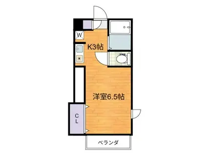 リズ松ヶ丘(1K/2階)の間取り写真