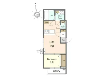 KIRARA NAGAMACHI(1LDK/2階)の間取り写真