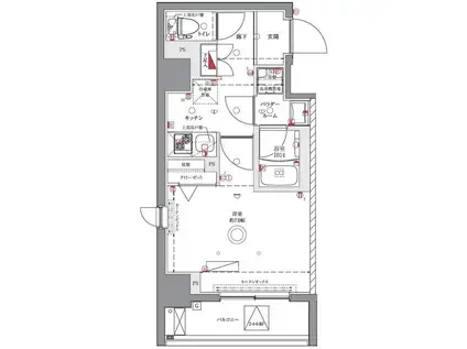 ユリカロゼAZ亀戸II(1K/4階)の間取り写真