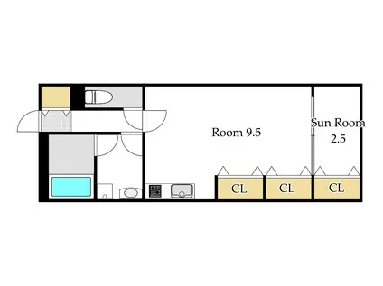 カーサコンフォルト(1SDK/2階)の間取り写真